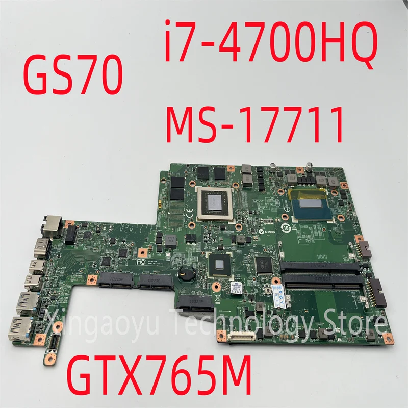 Originál pre MSI GS70 NAPOJECKÝ NOHOBLOBOL Zápisník MS-17711 MS-1771 s i7-4700HQ GTX765M 100% test OK OK