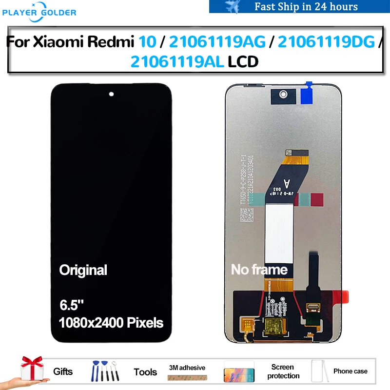Originál pre Xiaomi Redmi 10 21061119AG 21061119DG 21061119Al Pantalla LCD Display Display Panel Panel Screen Digitator Oprava zostavy