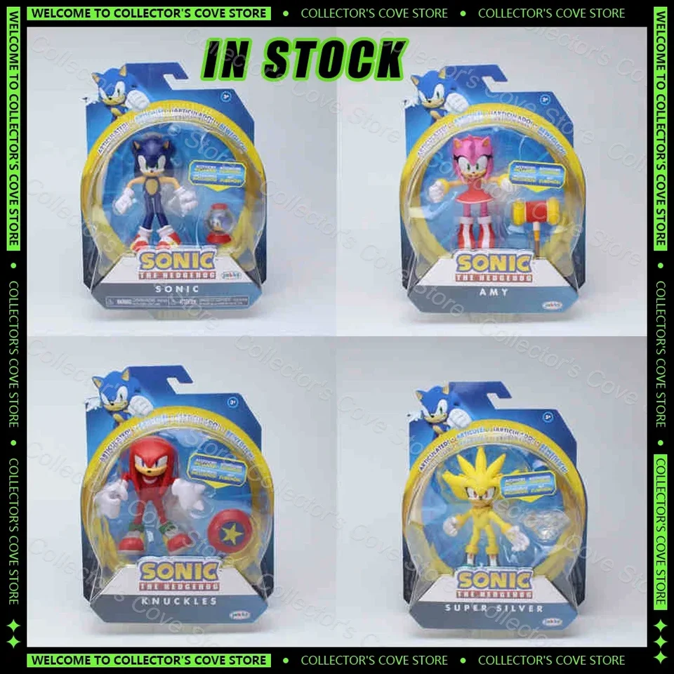 Originál Sonic the Hedgehog Knuckles Super Silver Amy Classic Cartoon Action figure s darčekmi pre hračky na zbierku príslušenstva