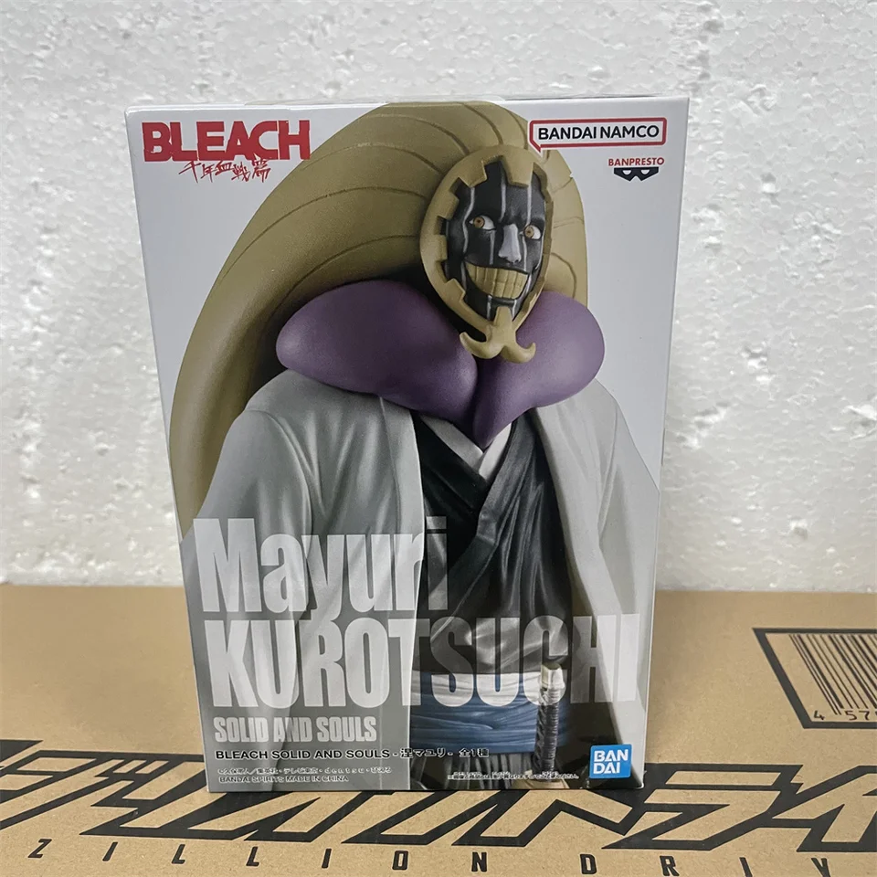 Originálna anime figúrka bielidla Solid a duše Kurotsuchi Mayuri Bandai Action Figure PVC Hračky pre deti Model 16 cm figuríny