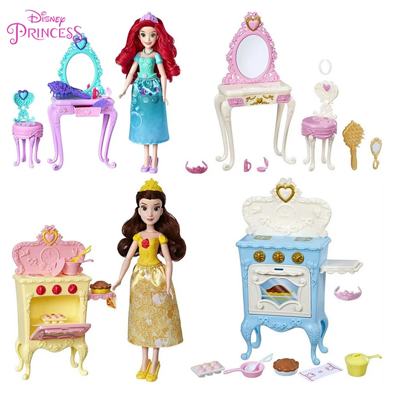 Originálna Disney Princezná Ariel Royal Vanity Belle Royal Kitchen Popoluška čajový vozík Chariot Plays