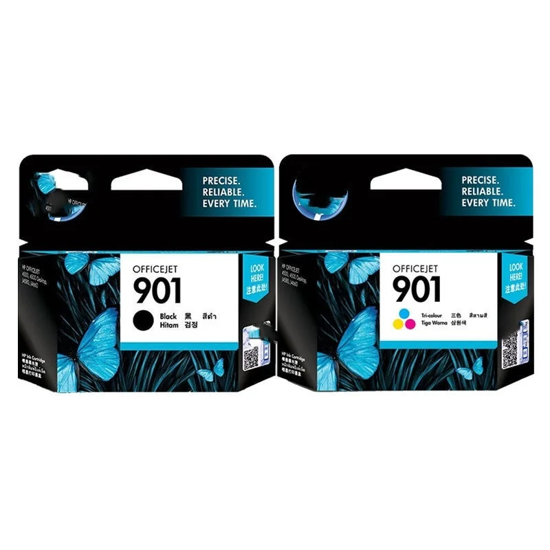 Originálna HP HP901 Atramentová kazetová čierna farba 901xl J4500 J4580 J4660 Tlačová atramentová kazeta tlačiarne