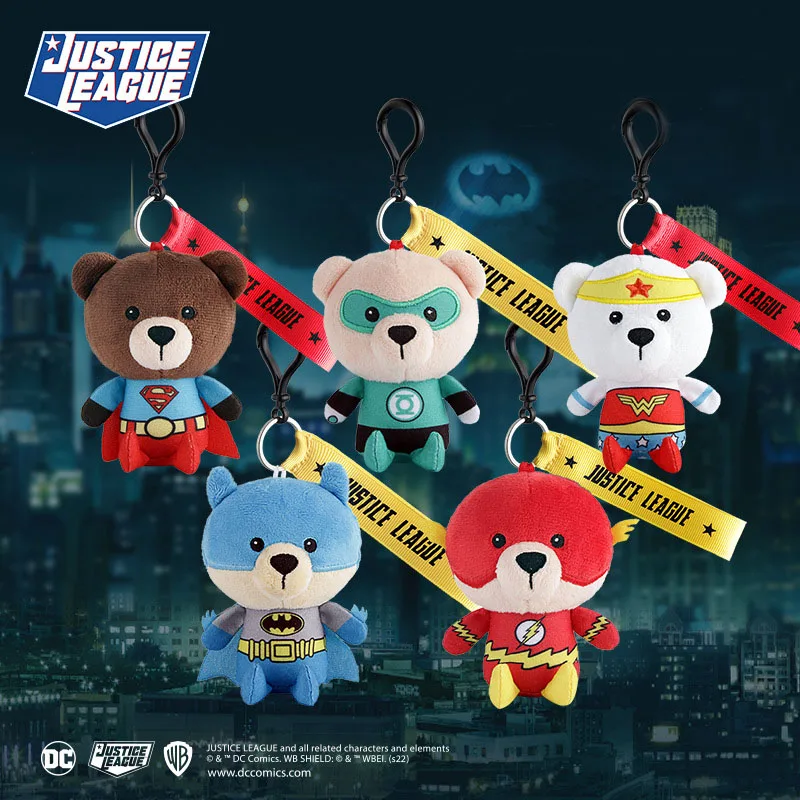 Originálna justičná liga Batman Wonder Women Plush Co-branded Teddy Bear Doll Toy Cute Anime Movie film Peluche Doll Birthday Gift