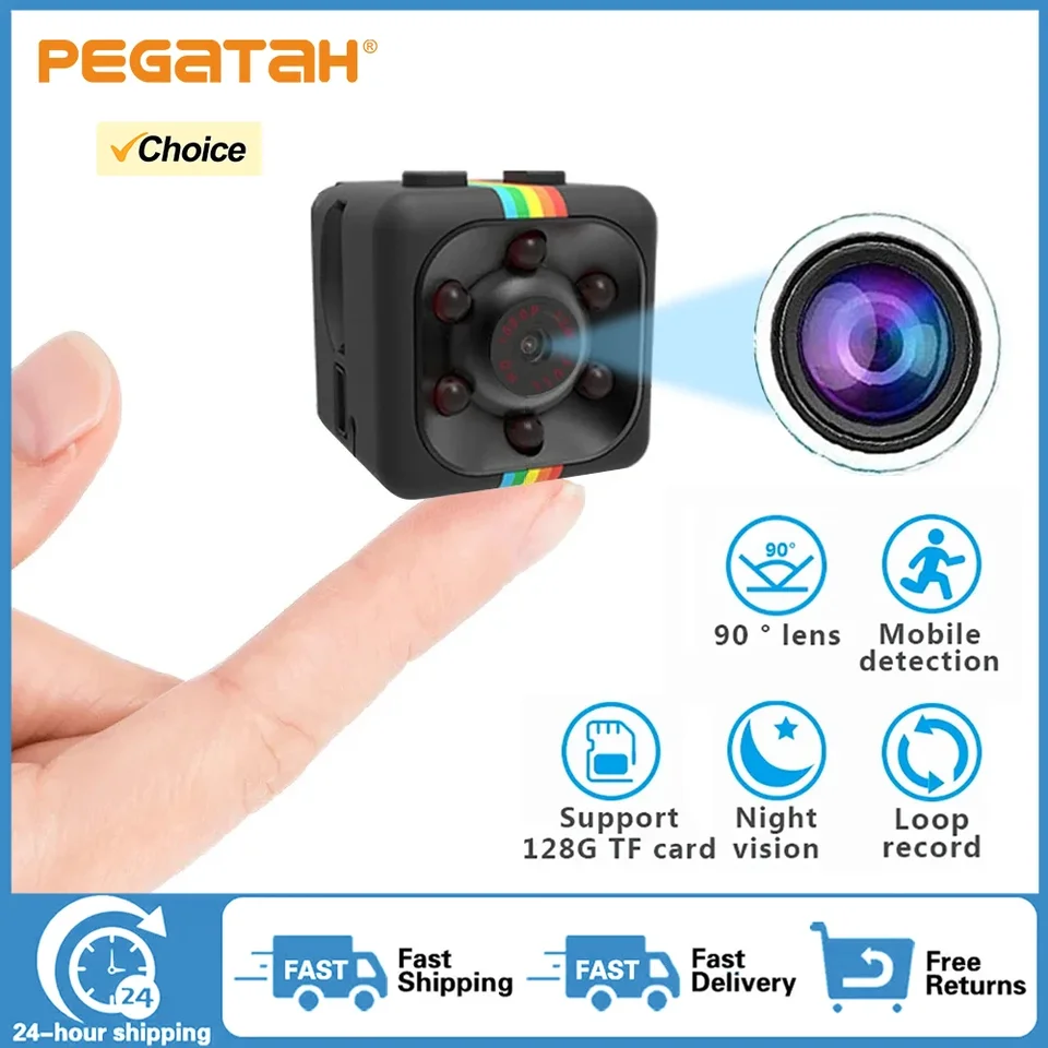 Originálna Mini fotoaparát SQ11 1080p HD Micro Camera 30 Rámová akcia Videokamera Sports DV Outdoor GoPro Night Vision Support 128G