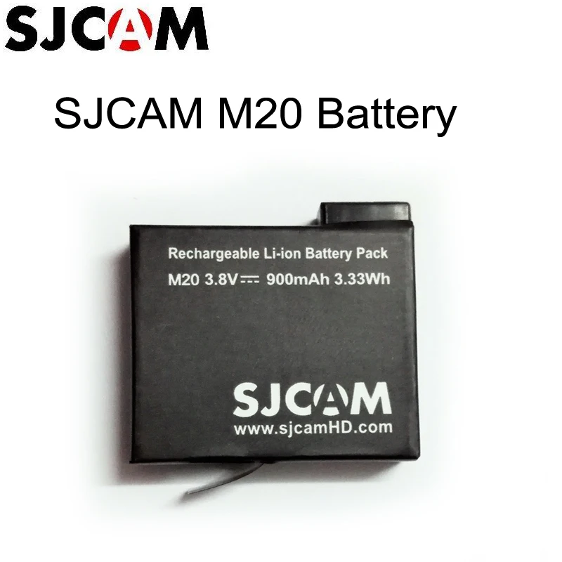 Originálna značka SJCAM 3,8V 900 mAh 3,33WWW Li-Ion Battery Black Black pre batérie SJCAM M20 Športové kamery