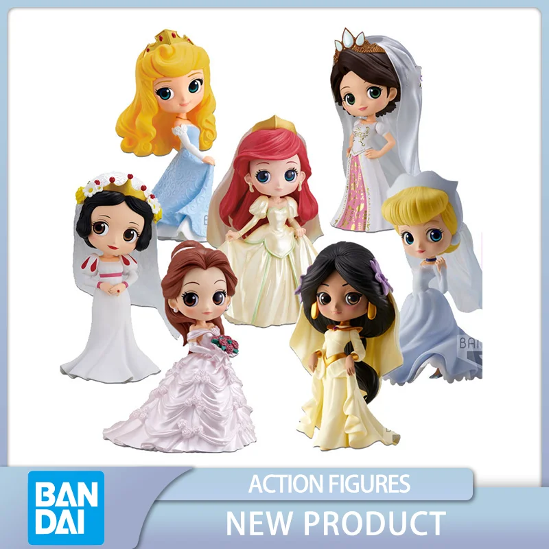 Originálne Bandai Qposet Svadobné šaty verzia Disney Princess Anime Figures akčná figúrka Zbierka modelu hračky pre deti