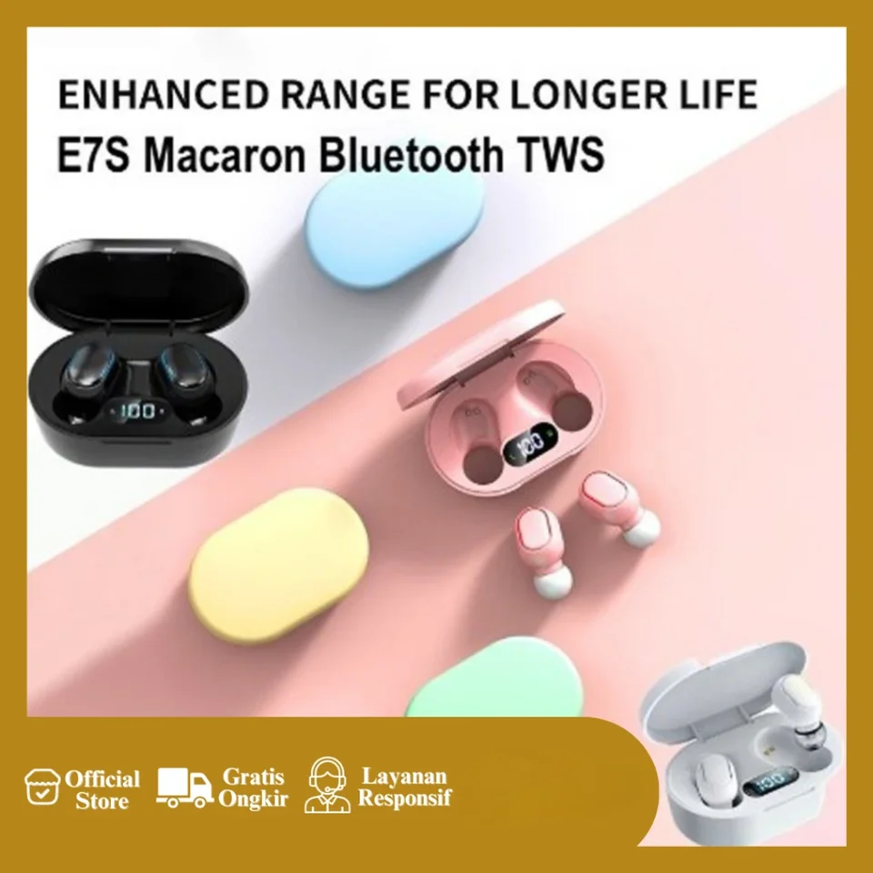 Originálne E7S TWS Wireless Bluetooth Headset s mikrofónom LED displej pre slúchadlá pre iPhone Xiaomi TWS