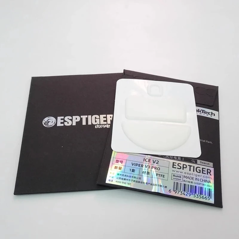 Originálne esporty Tiger Ice V2 Mouse korčule myši Mouse Feet for Razer Viper V3 Pro White Arc Ptfe Mychy Foet Gides