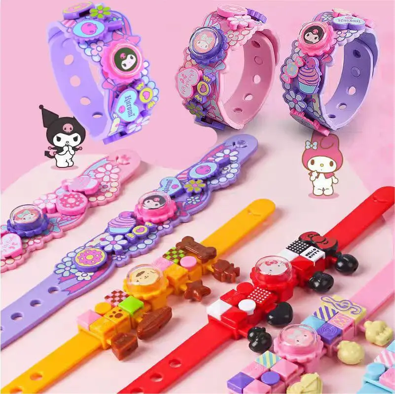 Originálne Hello Kitty Melody Kuromi Build Block Block Breat Curet Kreatívna dekorácia hračky Detský darček k narodeninám