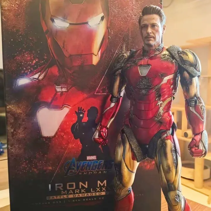 Originálne horúce hračky Marvel Battle Poškodené vydanie The Avengers 4 Iron Man MK85 kĺby Movelácie obľúbené modelové ozdoby modelové hračky