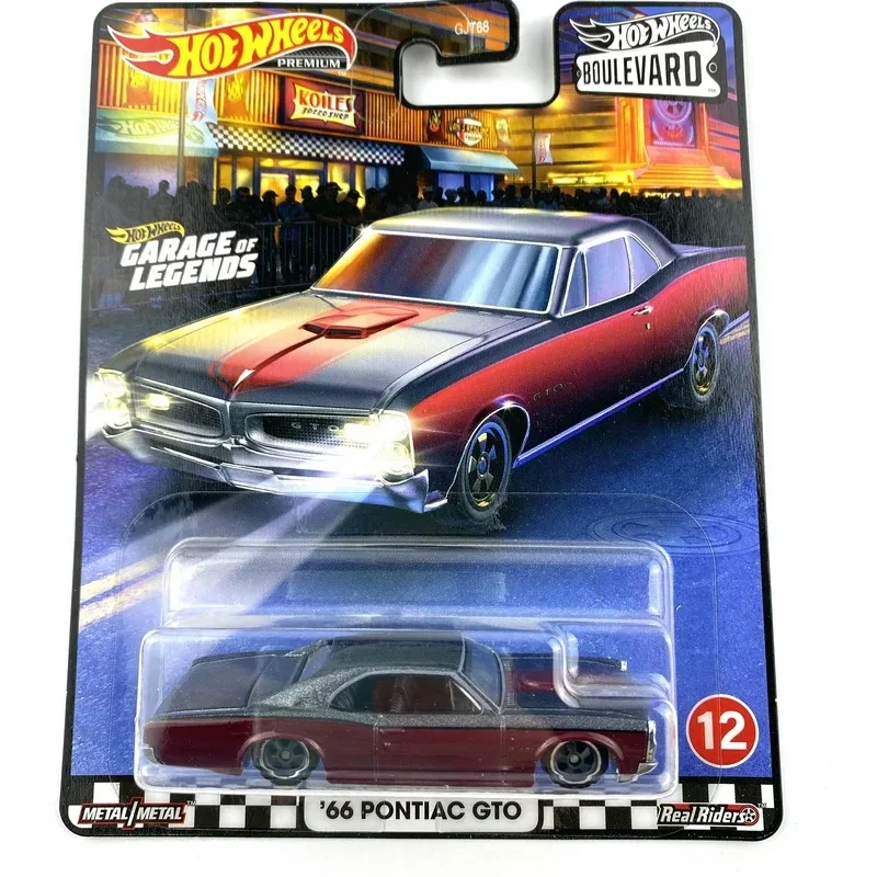 Originálne horúce kolesá 1/64 66 Pontiac GTO Diecast Model Model Carro Children Gift