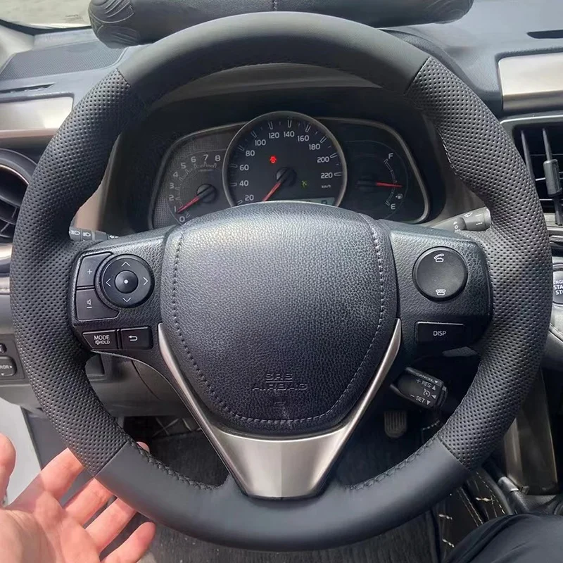 Originálne kožené auto na volant na volant pre Toyota e'z Rav4 Corolla IM Scion Auris Ruck Cover Cover Interiérové ​​autá Príslušenstvo