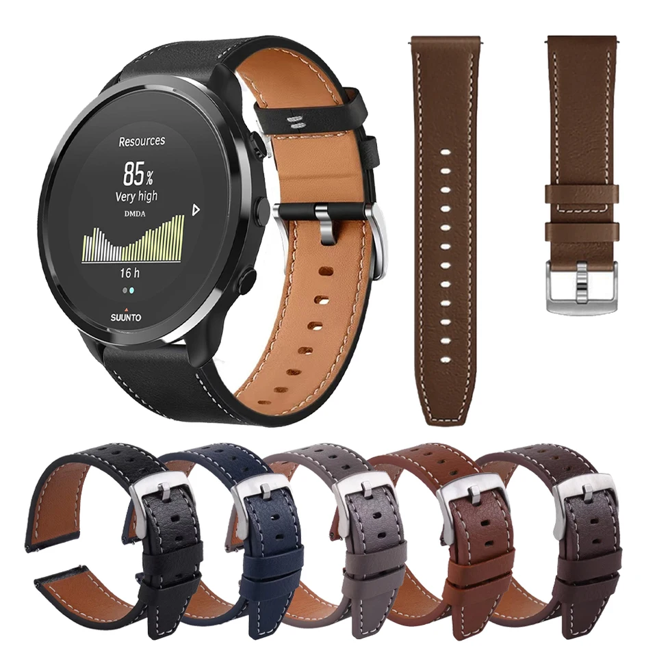 Originálne kožené hodinky pre Suunto 9 PEAK Pro/DLC/5 PEK/VERTICAL BAND 3 FITNESS 20 mm 22 mm náramok