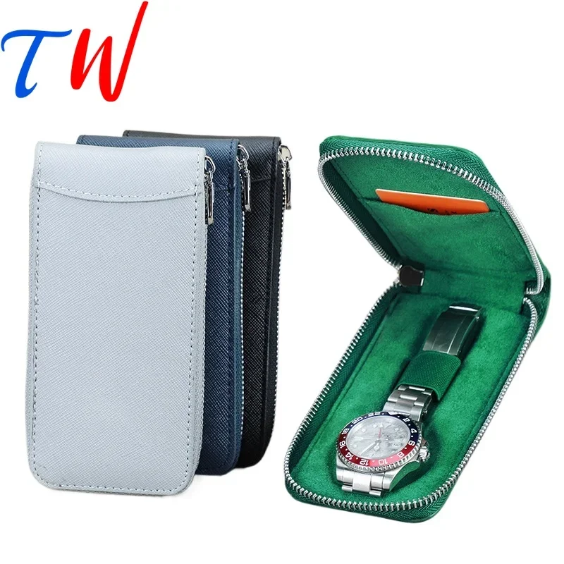 Originálne kožené hodinky vrecko s krížovými vzormi hlavy vrstvy Cowhide Watch Case Case Single Balenie hodinky prenosné cestovanie zadarmo vlastné logo