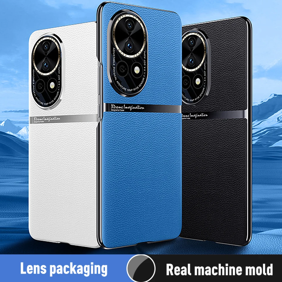 Originálne kožené puzdro pre Huawei Nova 12 Pro Shockproop Atter Cover Platating Bumper for Huawei Nova12 ultra tvrdý puzdro na mobilný telefón