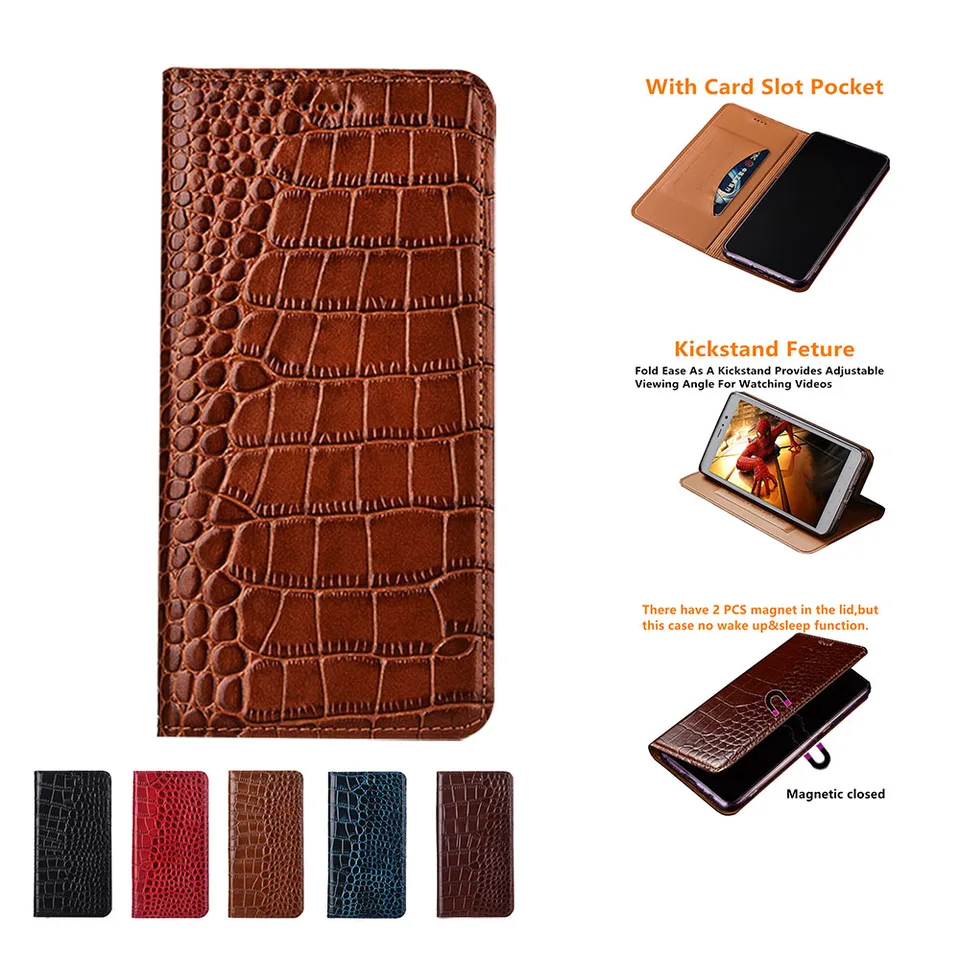 Originálne kožené puzdro pre iPhone 16 Pro Max 15 Plus 14 13 12 Mini 11 xs xr 8 7 Krokodílový vzor magnetického karty Flip Cover