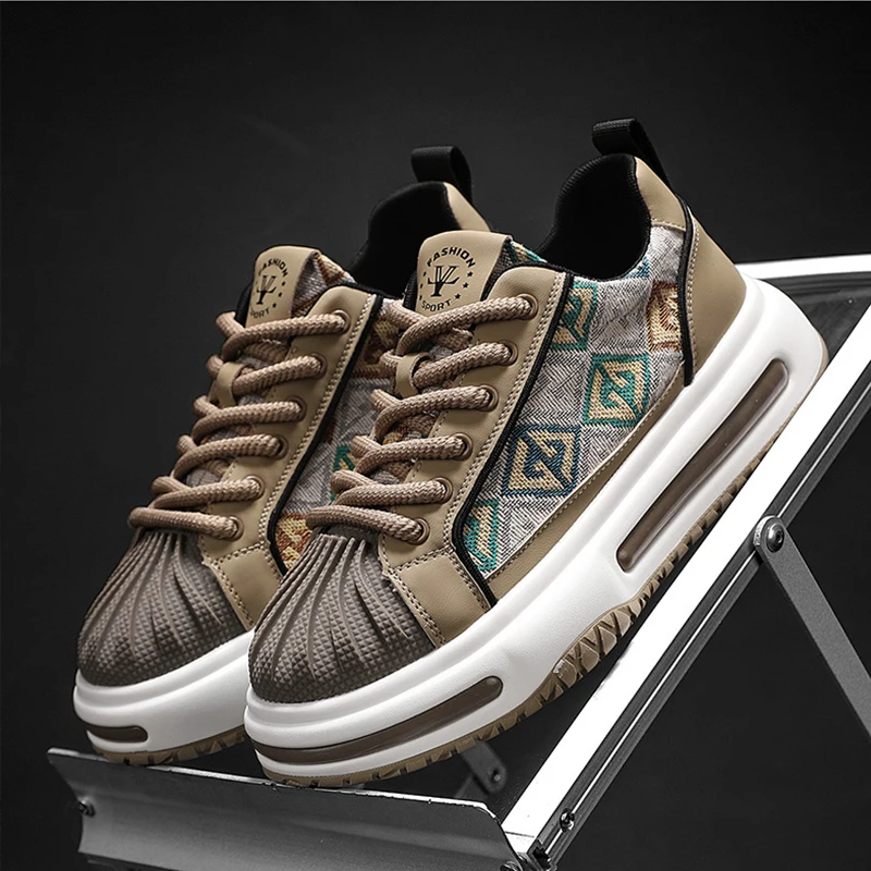 Originálne pánske tenisky dizajn škrupiny vyšívané tlačiareň Canvas Cast Sports topánky Comfort-up luxusné vychádzkové topánky