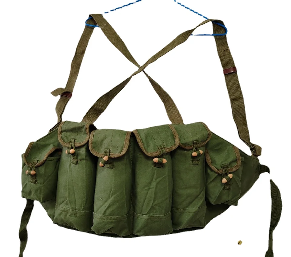 Originálne pôvodné vietnamské vojnové obdobie Vojenský čínsky typ 81ak Puter Run Rig Rig Ammo Reg.