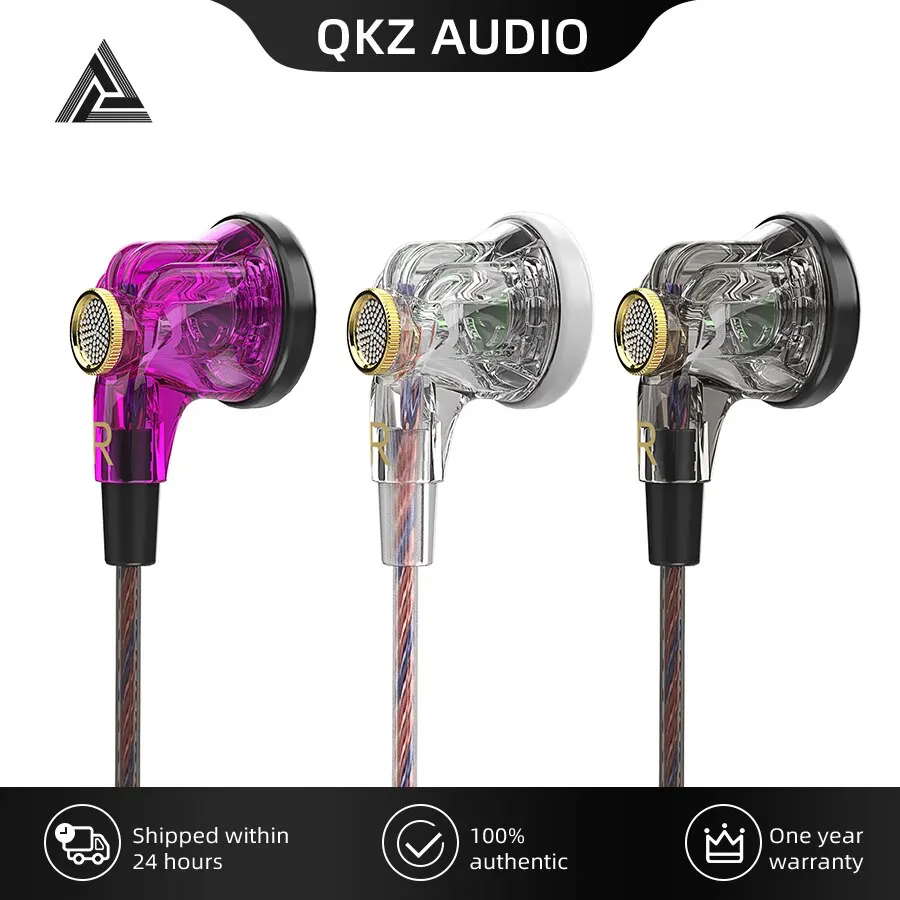 Originálne slúchadlá MDR s plochou hlavou QKZ, 16 mm káblové načúvacie prístroje, veľká mobilná cievka, vysoká vernosť, 3,5 mm pomocný ventilátor