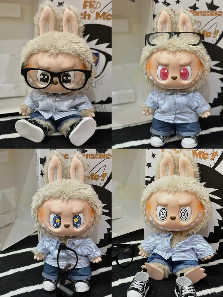 Originálny 58 cm Zimomo 40 cm Flip with Me 38cm Mokoko Angel Vinyl Pendant Doll Model Model Original LaBubu V1 V2 Toy Birthday Gifts