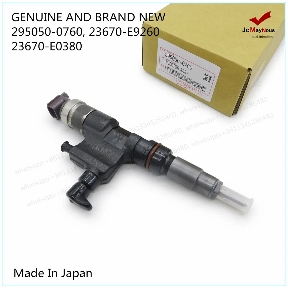 Originálny a úplne nový injektor nafty 295050-0760, 23670-E9260, 23670-E0380 pre HINO 300Series N04C EURO4 motor
