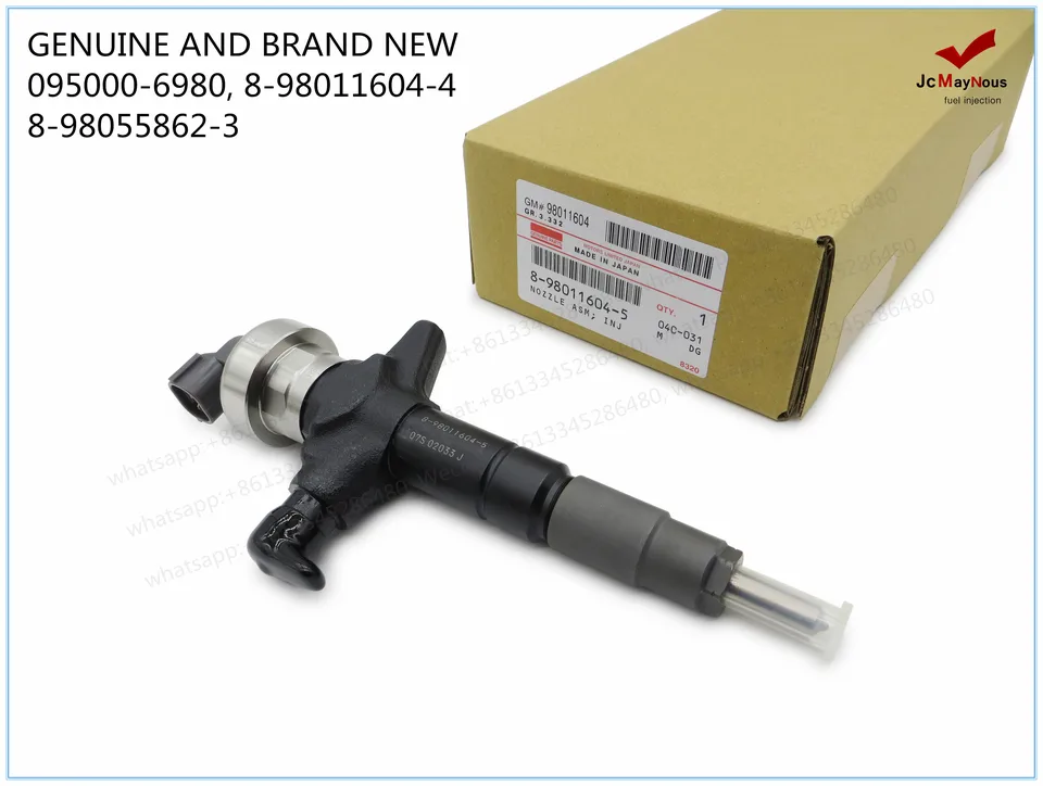 Originálny a úplne nový injektor nafty nafty 095000-6980, 8-98011604-4, 8-98055862-3 pre motor ISUZU D-Max 4JJ1