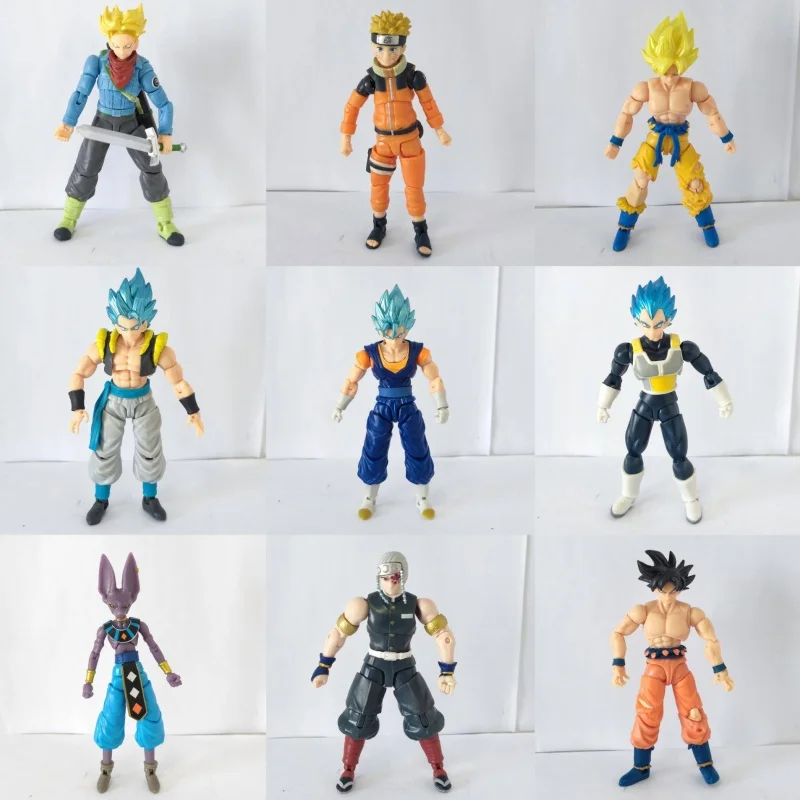 Originálny Bandai Dragon Ball Super Saiyan Vegeta Wukong Tranks No Adsessory Loose 5-palcový darček pre bábiky
