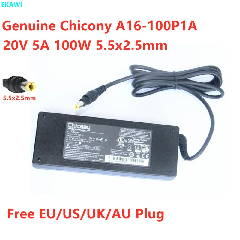 Originálny Chicony A16-100P1A 20V 5a 100W A100A007L AC adaptér pre nabíjačku energie