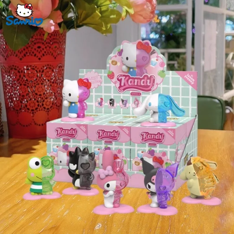 Originálny kawaii slepý box Sanrio Candy Series First Generation Blind Box Semi Anatomy Trendy Play Melody Kuromi Darček pre deti