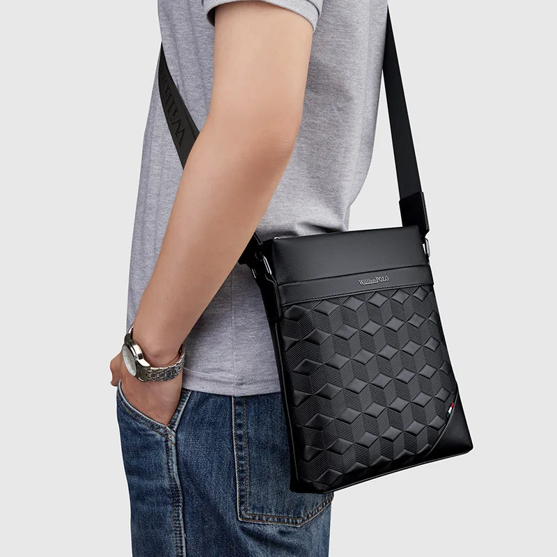 Originálny kožený batoh ramien pre mužov s vysokokapacitným cestovným taškom, módnej kabelke Crossbody