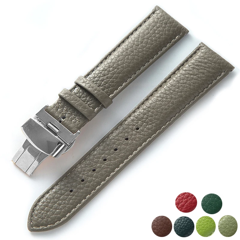 Originálny kožený remienok muži a ženy motýľová spona Soft Libie Watch remienok nahradenie Tissot CK Ebolosini Longines DW