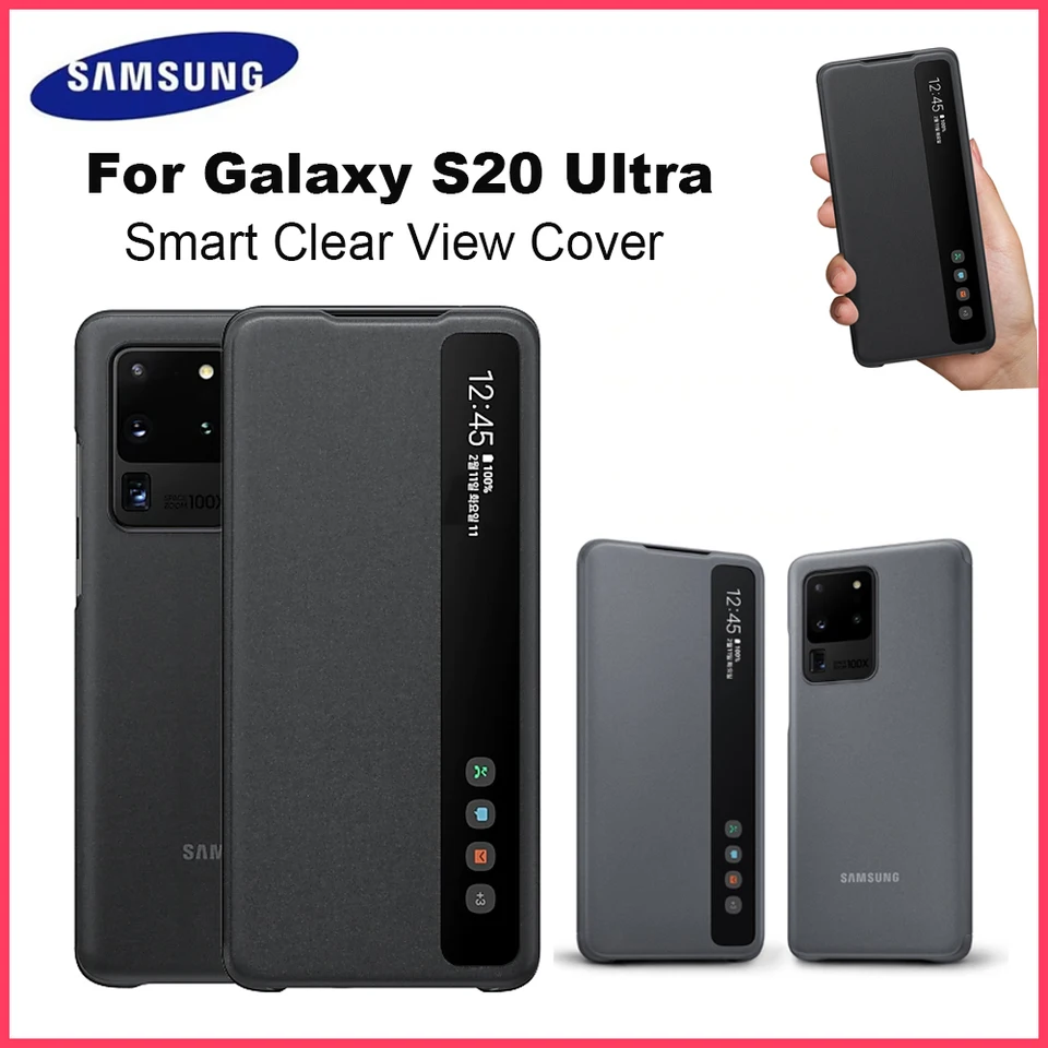 Originálny kryt Samsung Galaxy S20 Ultra View Cover for Galaxy S20 Ultra Smart Clear View Cover (EF-ZG988)