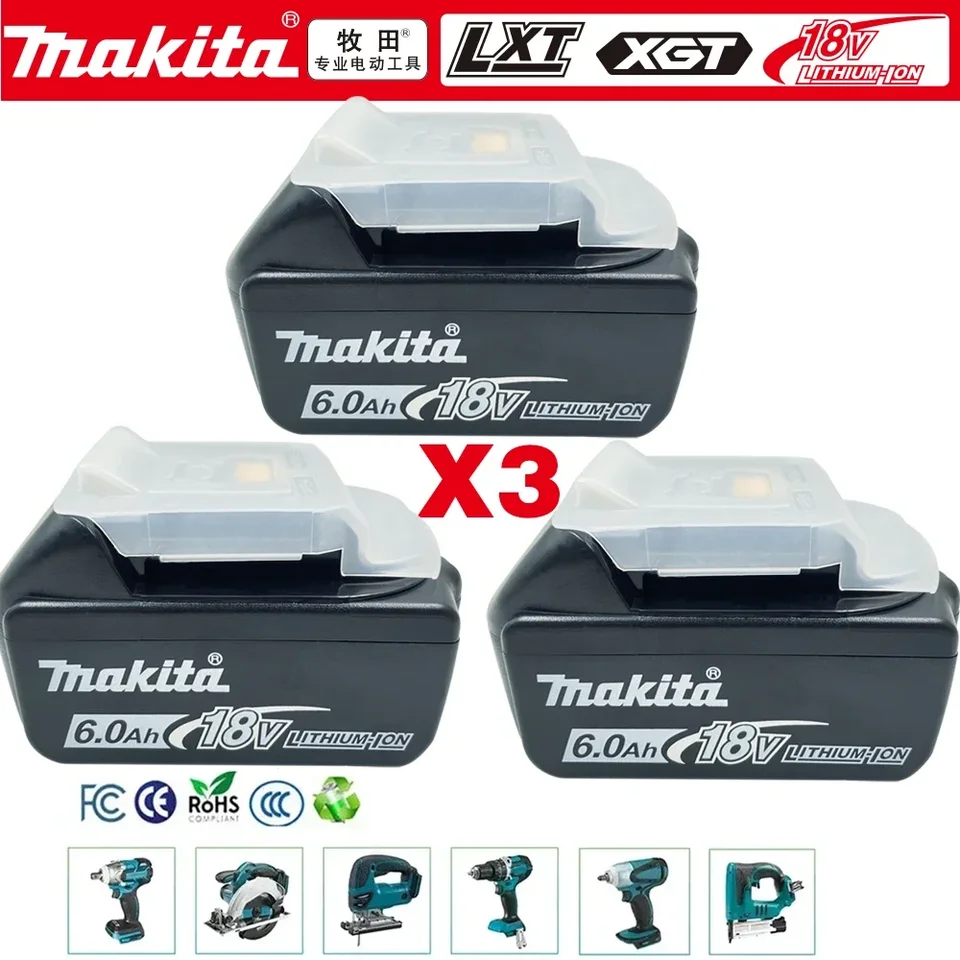 Originálny Makita 18V batéria 6AH BL1850B LI-ION Výmena batérie BL1850 BL1860B BL1860 BL1840B BL1830B BL1830 LXT-400 RU