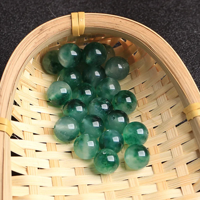 Originálny mjanmarský jadeite ľad plávajúce jazvety okrúhle korálky pre šperky výroby DIY náhrdelník náušnice náramok