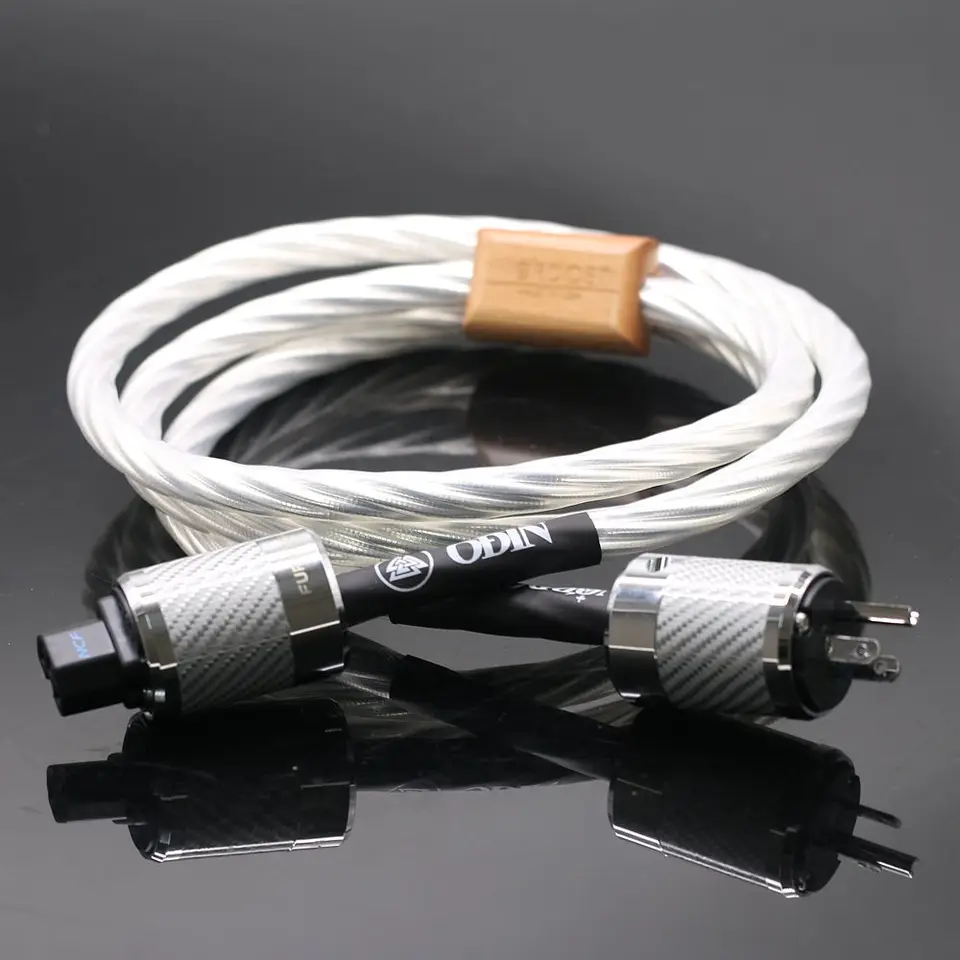 Originálny Nordost Odin2 7n Strieborný vlajkový napájací kábel 7 15awg vodičov s pevným jadrom s furutech uhlíkovým vláknom NCF zástrčka