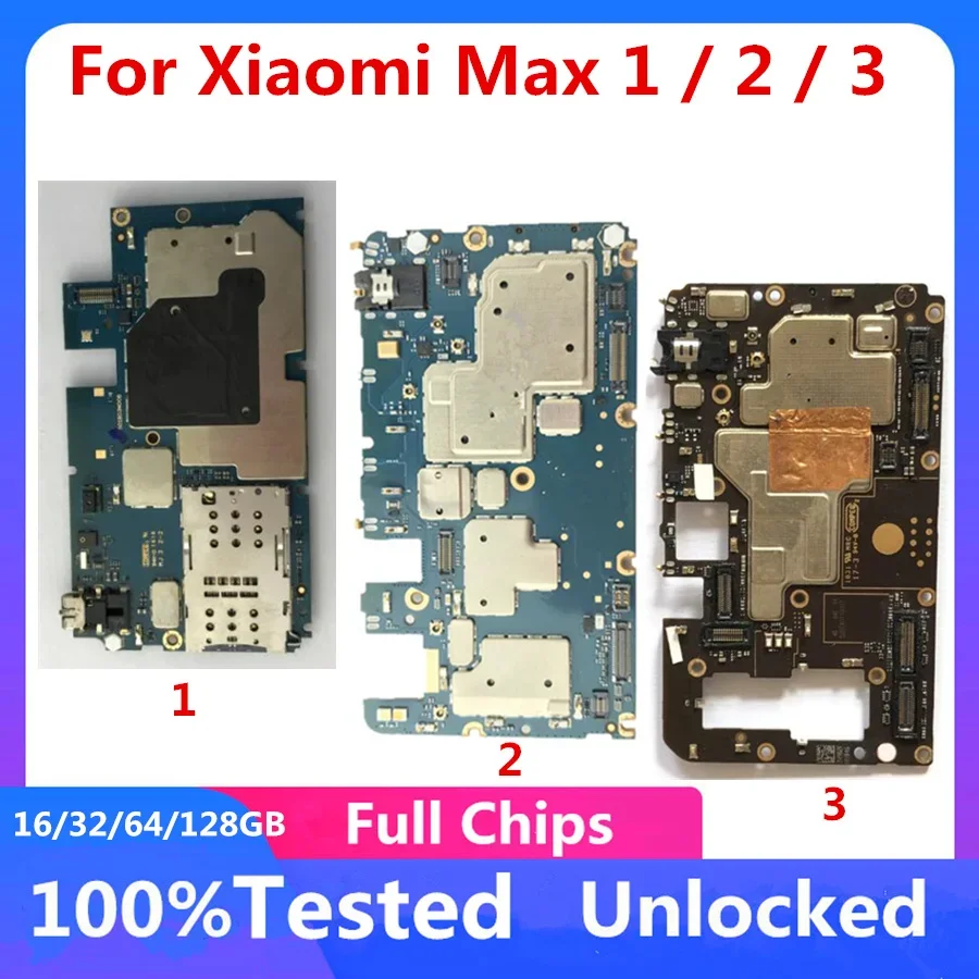 Originálny odomknutý pre Xiaomi Max 3 Logic doska 64 GB 128 GB Logická doska Logická doska Čistá nahradená mainboardový systém Android OS