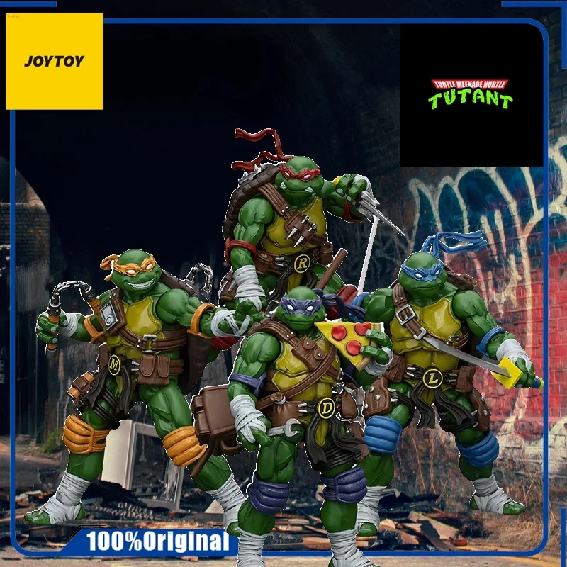 Originálny originálny Joytoy TMnt 1/18 Akčné figúrky Raphael Leonardo Donatello Michelangelo 4ks modelové darčekové akcie Figuretoys