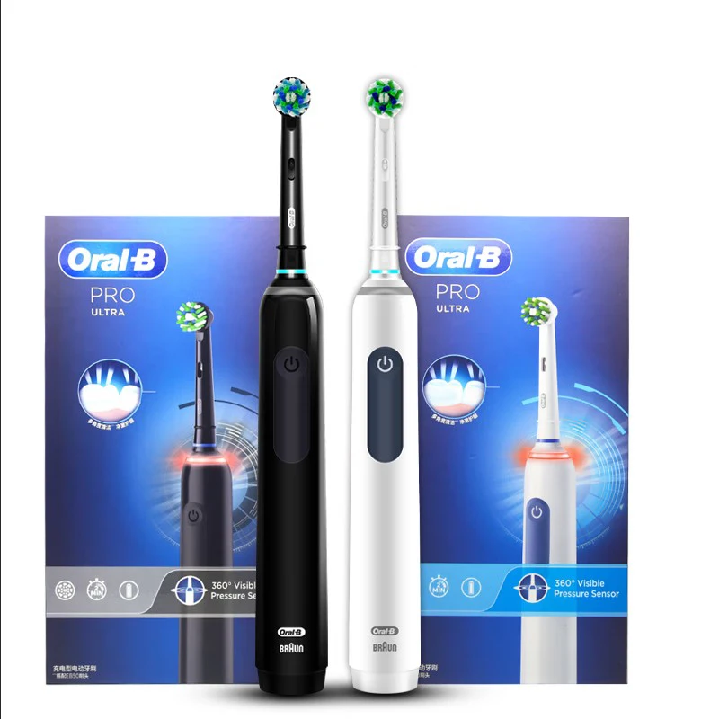 Originálny orálny B Pro Ultra Electric zubná kefka Pro 4 Zubné kefy pre dospelých Gum Care Deep Clean Clean Smart Trask Tlace Sensor
