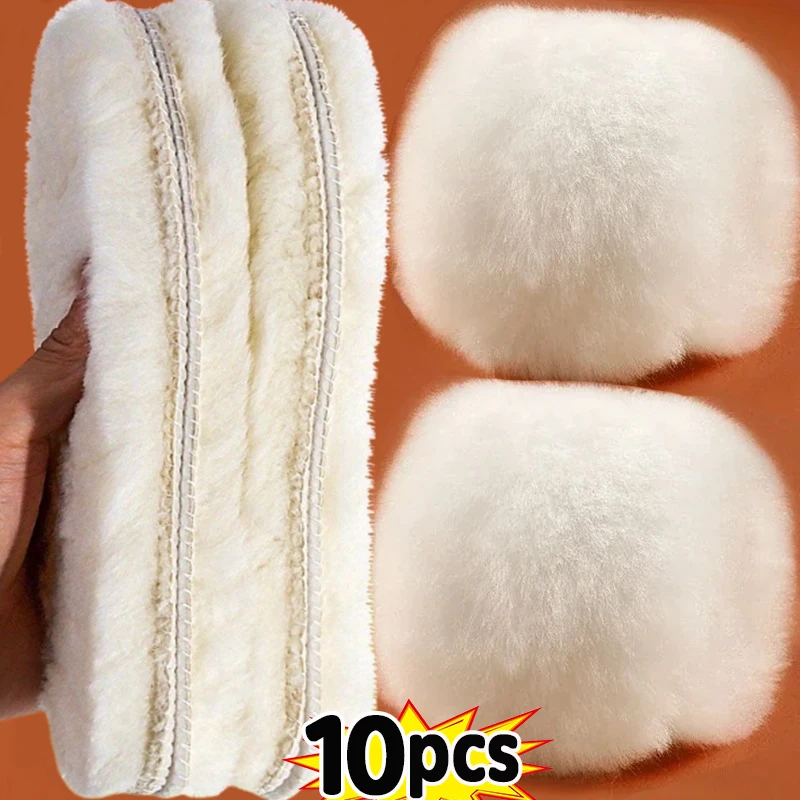 Originálny ovčie kože fleece Inoluje mužov Ženy Zimné hrubé kašmíru Tepelné vlny Skutočné vlny pre topánky Vnútorné podrážky pre snehové topánky