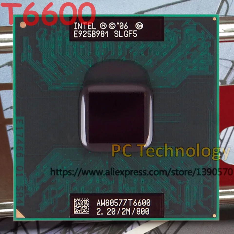Originálny procesor Intel Core2 Duo T6600 CPU 2M, 2,20 GHz, 800 MHz Socket 478 Dodacia do 1 dňa