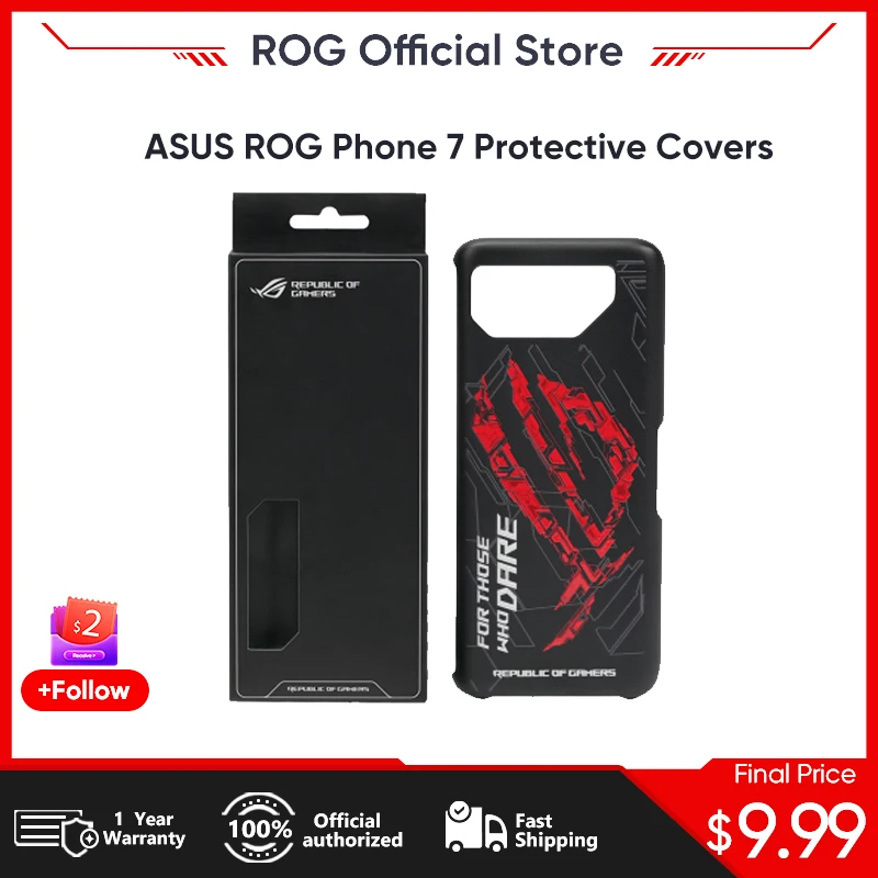 Originálny puzdro ASUS ROG pre telefón ROG Phone 7 Ochranné poťahy herného telefónu Polovičné zabalené kryt
