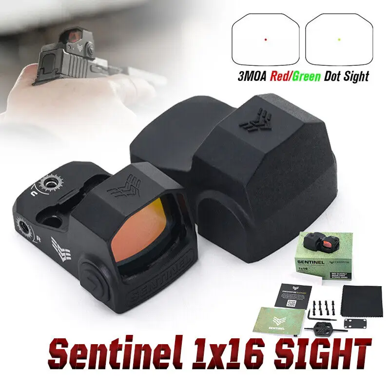 Originálny Swampfox Sentinel 1x16mm Micro Sight RMSC Green/Red Dot, Manuál/Automatický jas