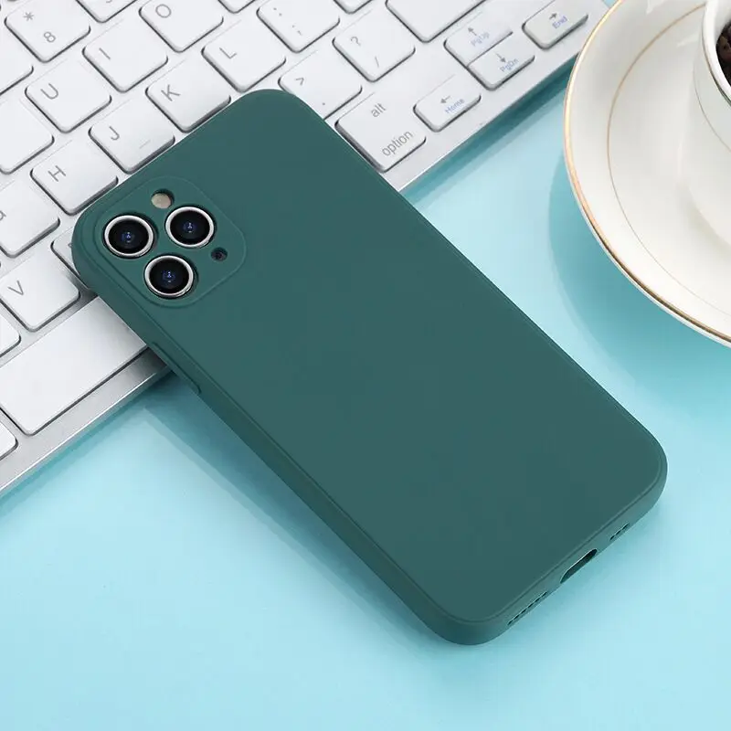 Originálny štvorcový kvapalina Silikónový telefón pre iPhone 13 14 12 11 Pro Max Mini x xr xs max 7 8 6s plus nárazový nepriestrelný mäkký puzdro