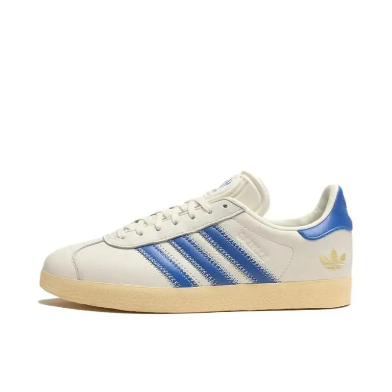 Originály adidas gazelle muži a ženy skateboarding topánky nemecký výcvik proti šmyku opotrebenie odolný voči šoku tlmič béžový/modrý