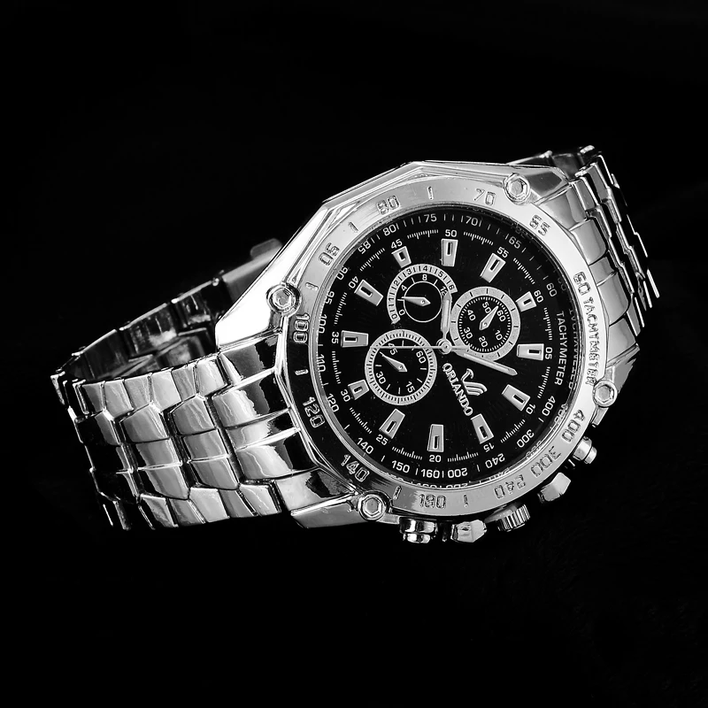 Orlando Men Watches Steel Watch Quartz Wrist Watches Men-Watch Erkek Kol Saati Reloj Hombre 2020 Horloges Mannen Orologio Uomo