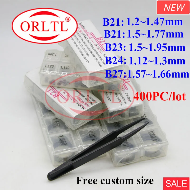 ORLTL 400ks /Set Injector Sters Gaskets B21 B23 B24 B27 Diesel Common Rail Injector Upraviť podložku podložky pre denso vlastnú veľkosť