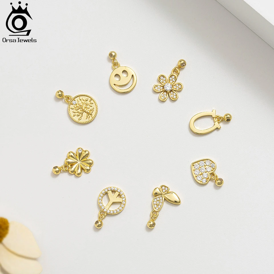Orsa Jewels 14k zlato 925 Sterling Silver Box Chain Stylish Minimalistický dizajn kúzla prívesok DIY pre ženy náhrdelníky šperky ZKC02