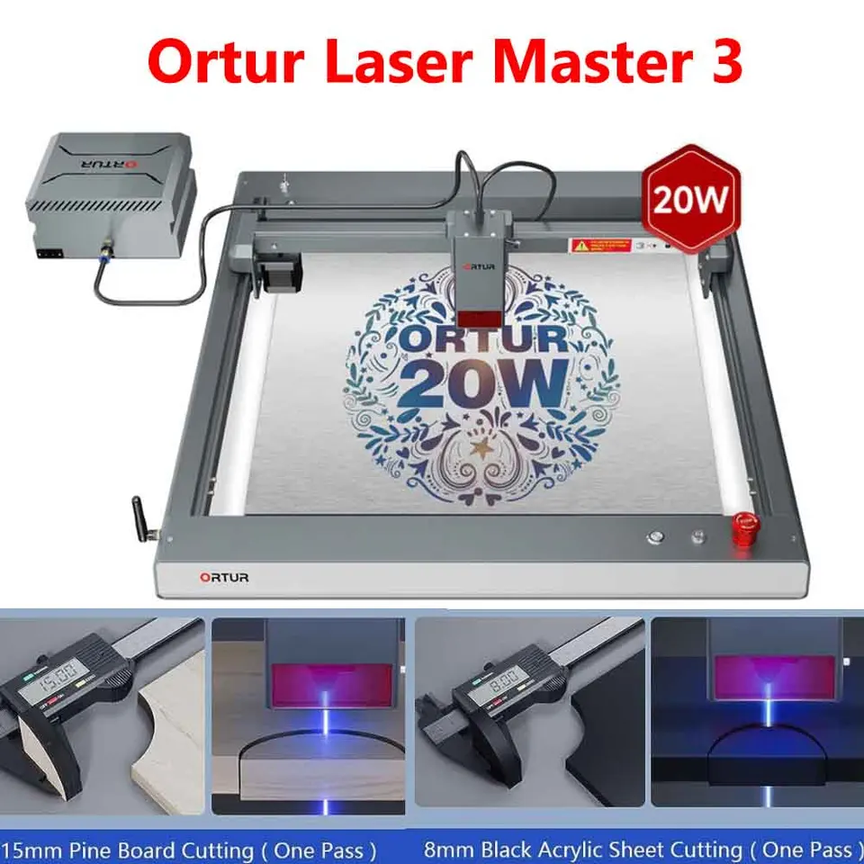 Ortur olm3 Lu3-20a laserový rytec s 50L laserom Air Assist 20W Výstupný laserový rezač DIY laser Engraver Machine Control App Control