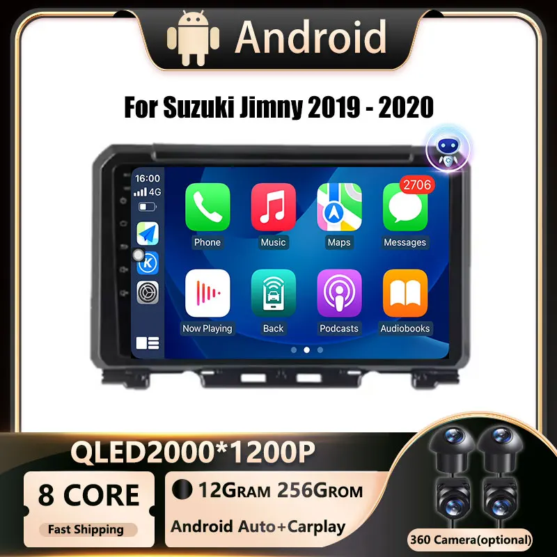 OS Android pre Suzuki Jimny 2019 - 2020 Multimedia Video Player 9 palcový automobilový navigácia Stereo GPS č. 2 DIN DVD DSP