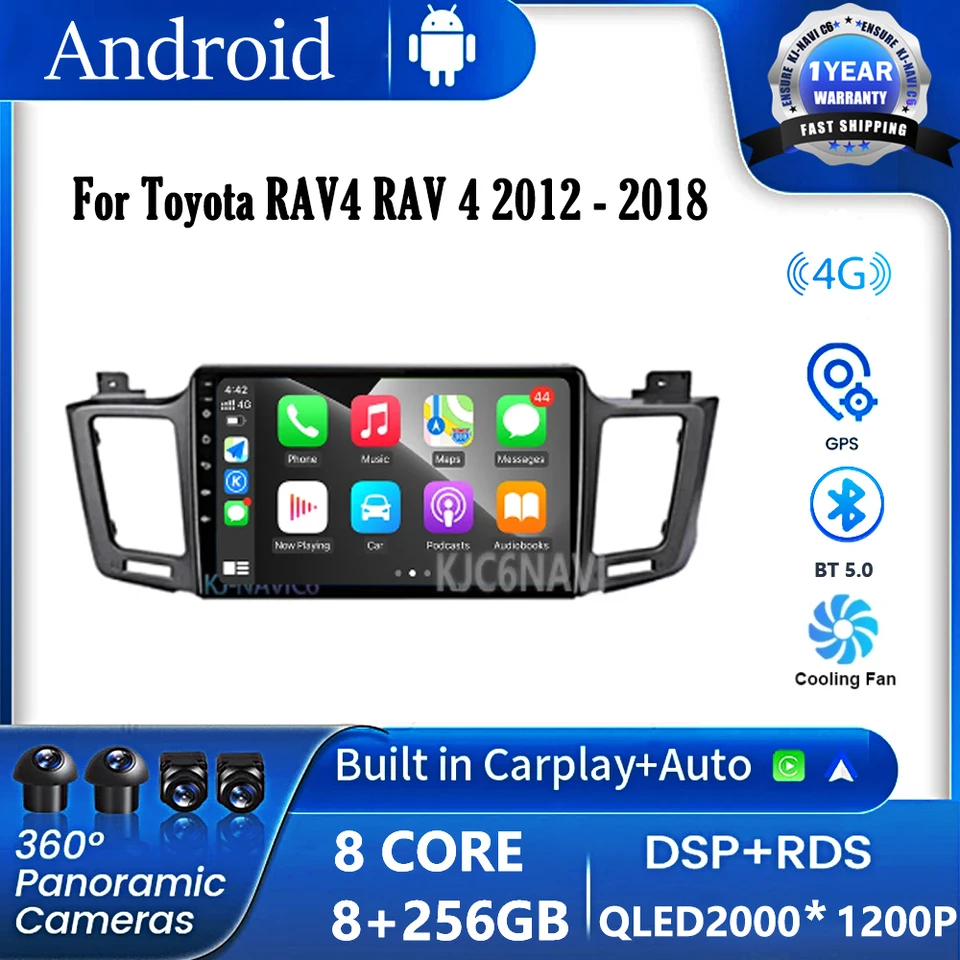 OS Android pre Toyota Rav4 Rav 4 2012 - 2018 Auto Radio CarPlay 4G WiFi Car Multimedia GPS navigácia No DVD